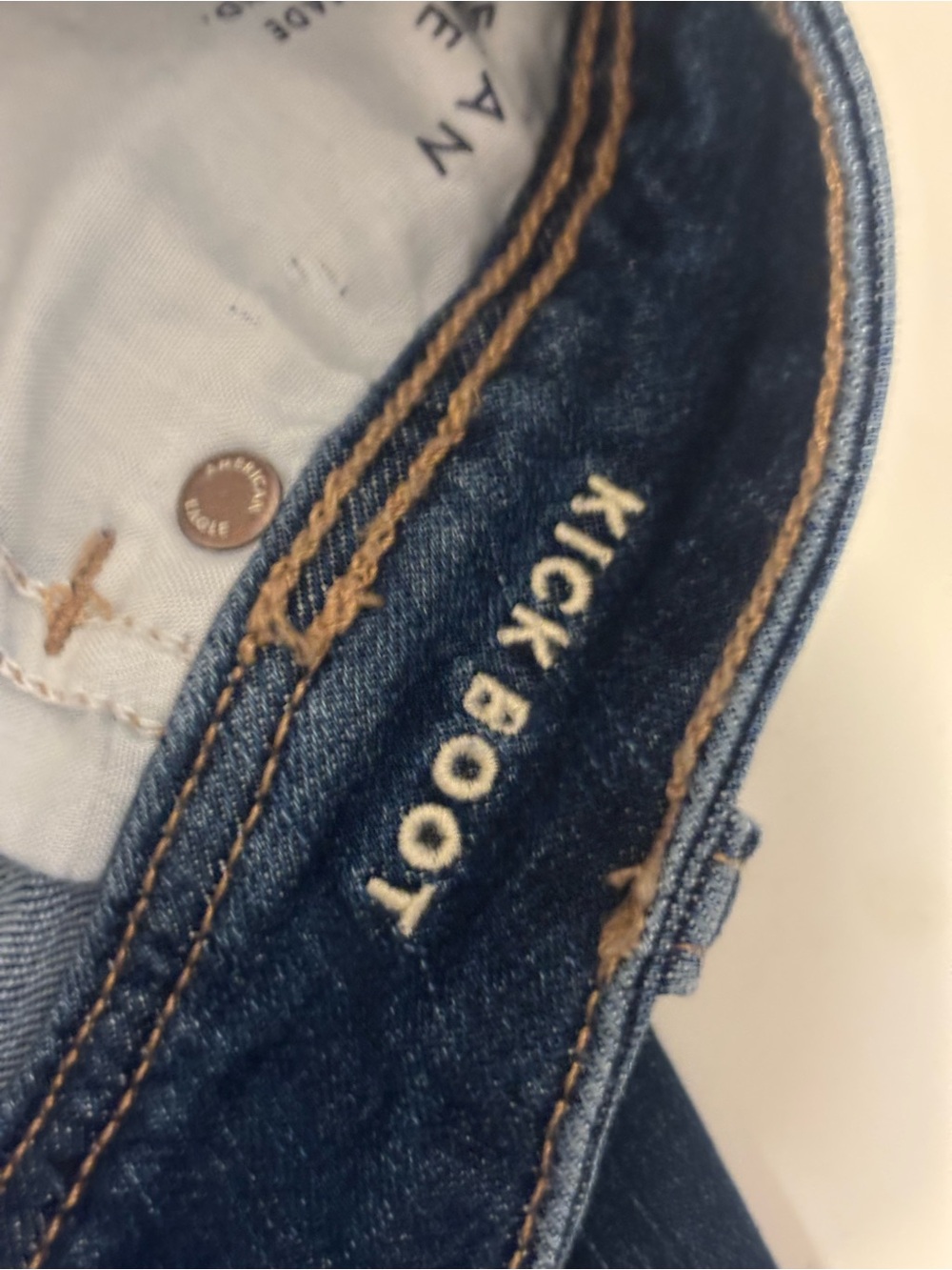 American Eagle Outfitters Dark Blue Flare Jeans - Picture 5 of 5